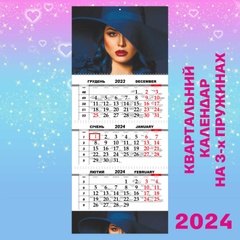 Квартальний календар, Дівчина в синьому капелюсі