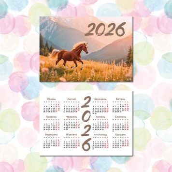 Кишенькові календарі 70х100мм, 2026 рік (прайс у таблиці)