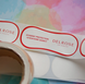 Гігієнічні наліпки сліп, 45х110мм, з логотипом (CMYK), плівка біла в рулоні