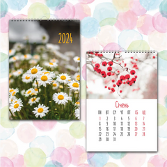 Перекидний календар 2024, формат А3, Квіти